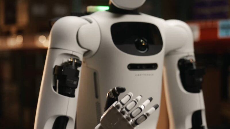 Apptronik's white Apollo humanoid, upper body